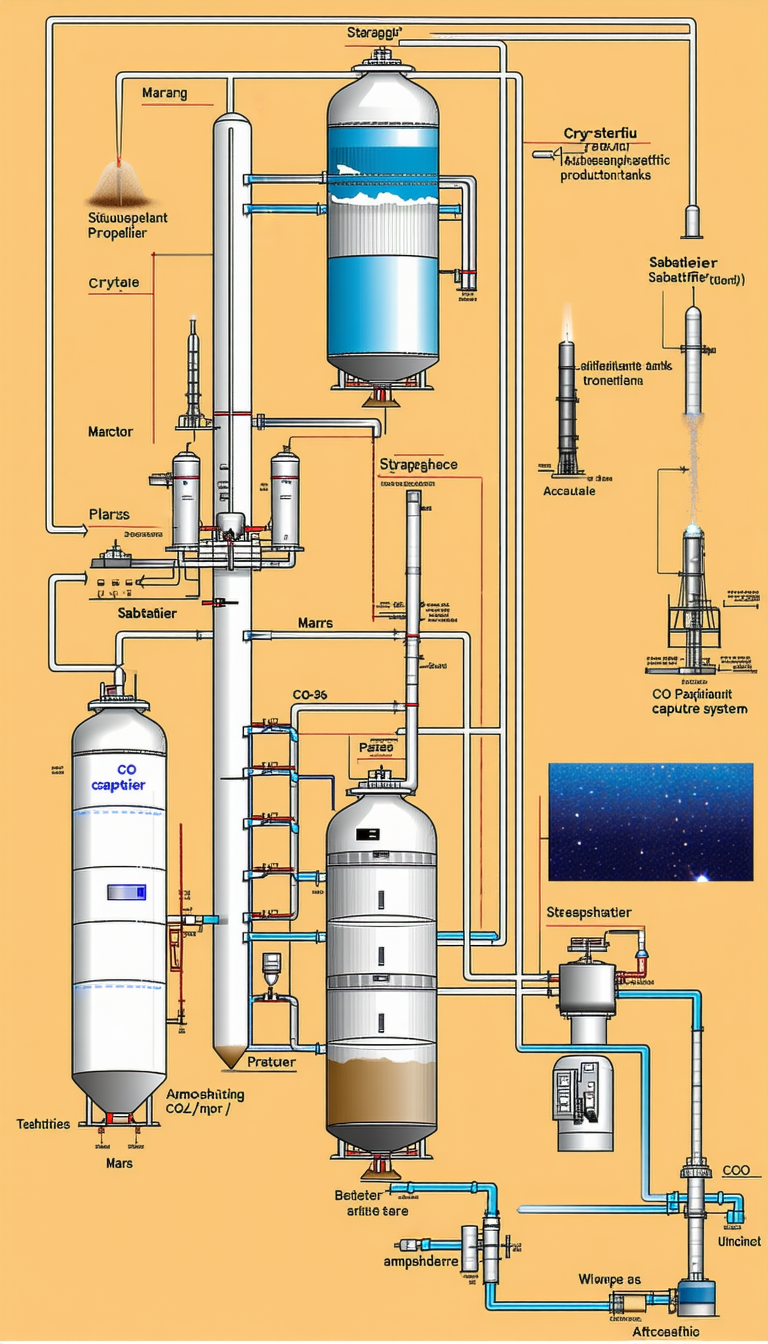 The Image Is A Diagram Of A Chemical Plant, Showing The Various Components And Their Connections