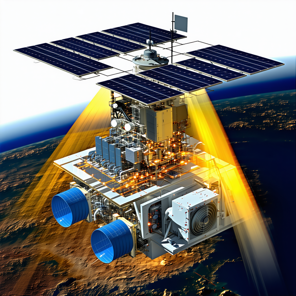 A Large Space Station With A Solar Panel On Top