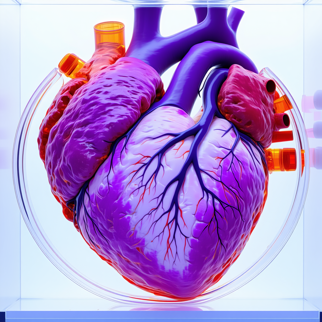 A Purple Heart With A Clear Glass Casing