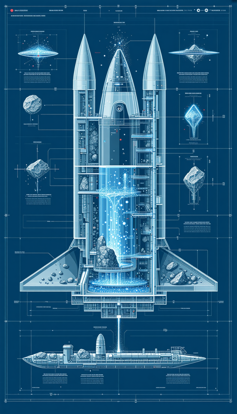 A Blue And White Illustration Of A Space Shuttle Is Shown