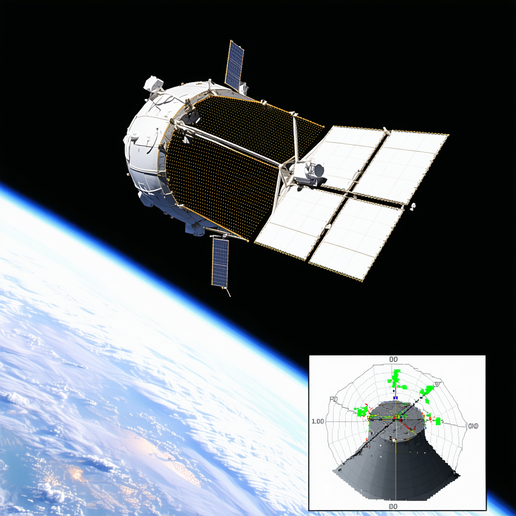 A Spacecraft, Possibly A Satellite, Flying Through The Sky