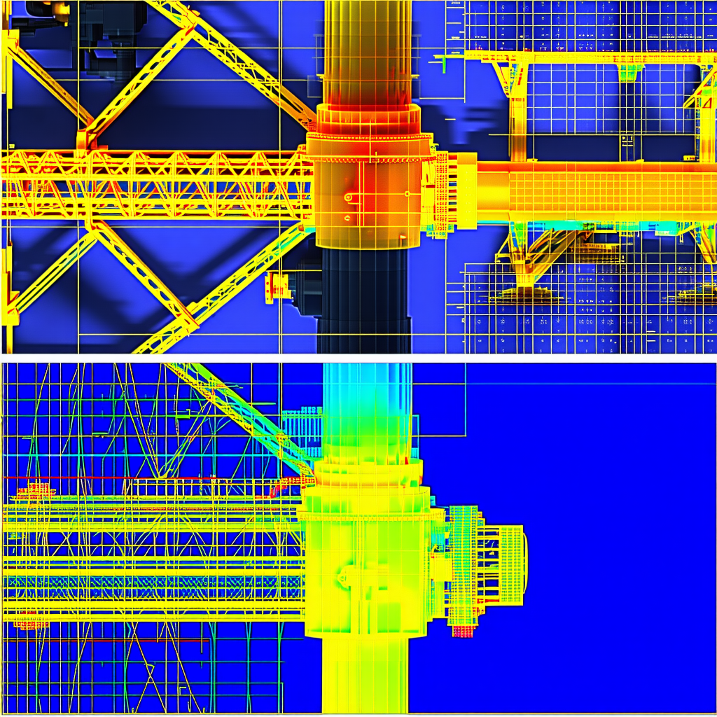 A Blue And Yellow Image Of A Bridge Is Displayed