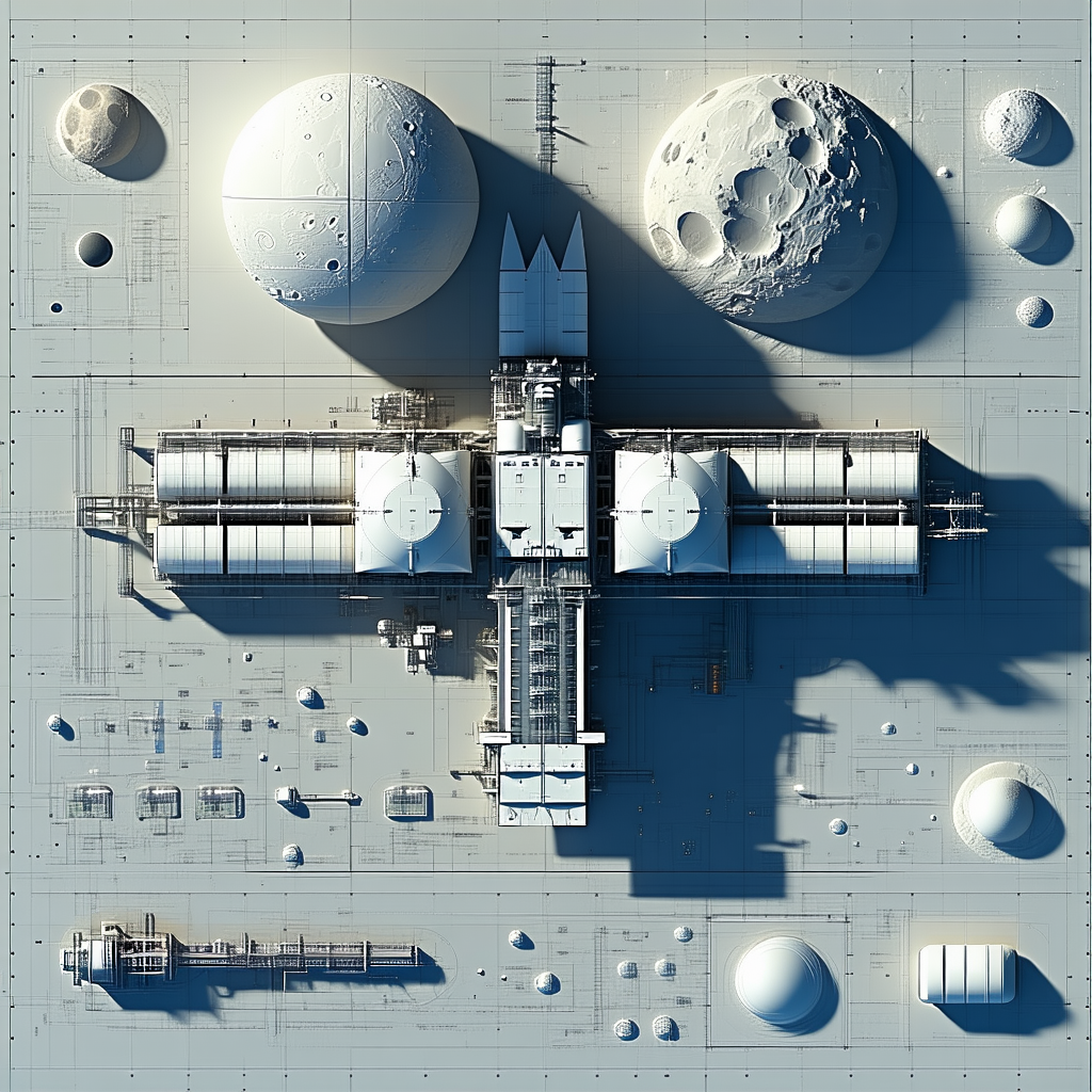 A Large White Spacecraft Is Shown In A Computer-generated Image