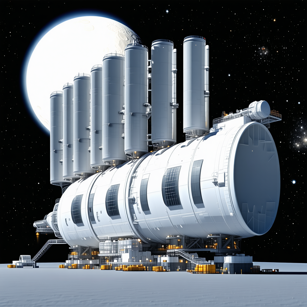 A Large, White Spacecraft With A Dome-shaped Structure On Top