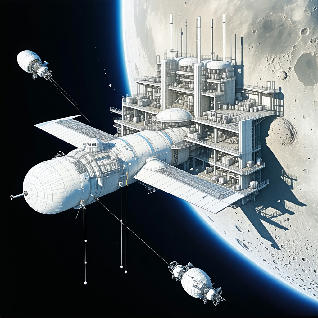image, there large space station