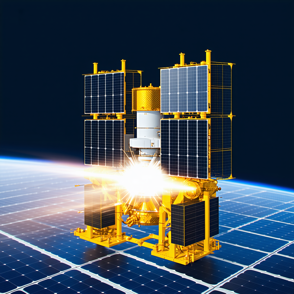 A Large, Yellow Spacecraft With A Solar Panel On Its Side