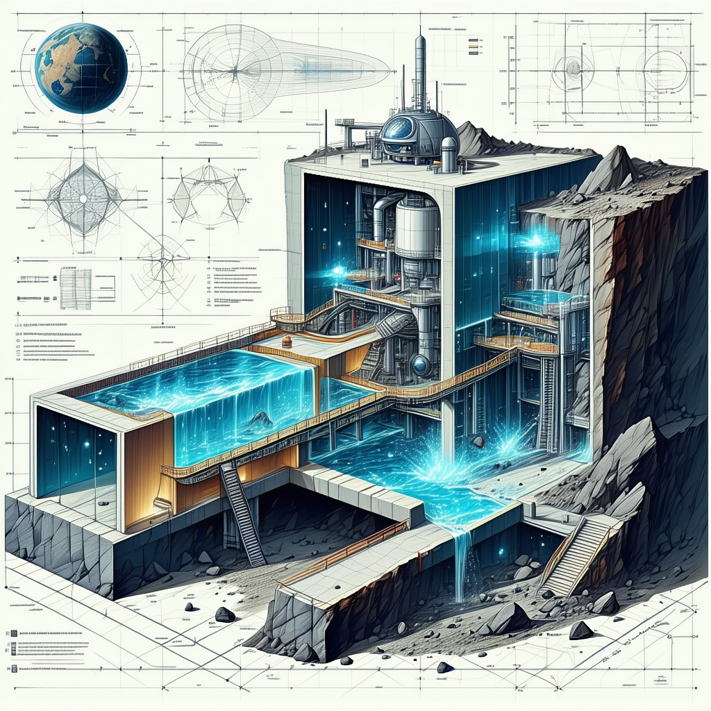 A Large, Futuristic Building Is Depicted In A Detailed Drawing