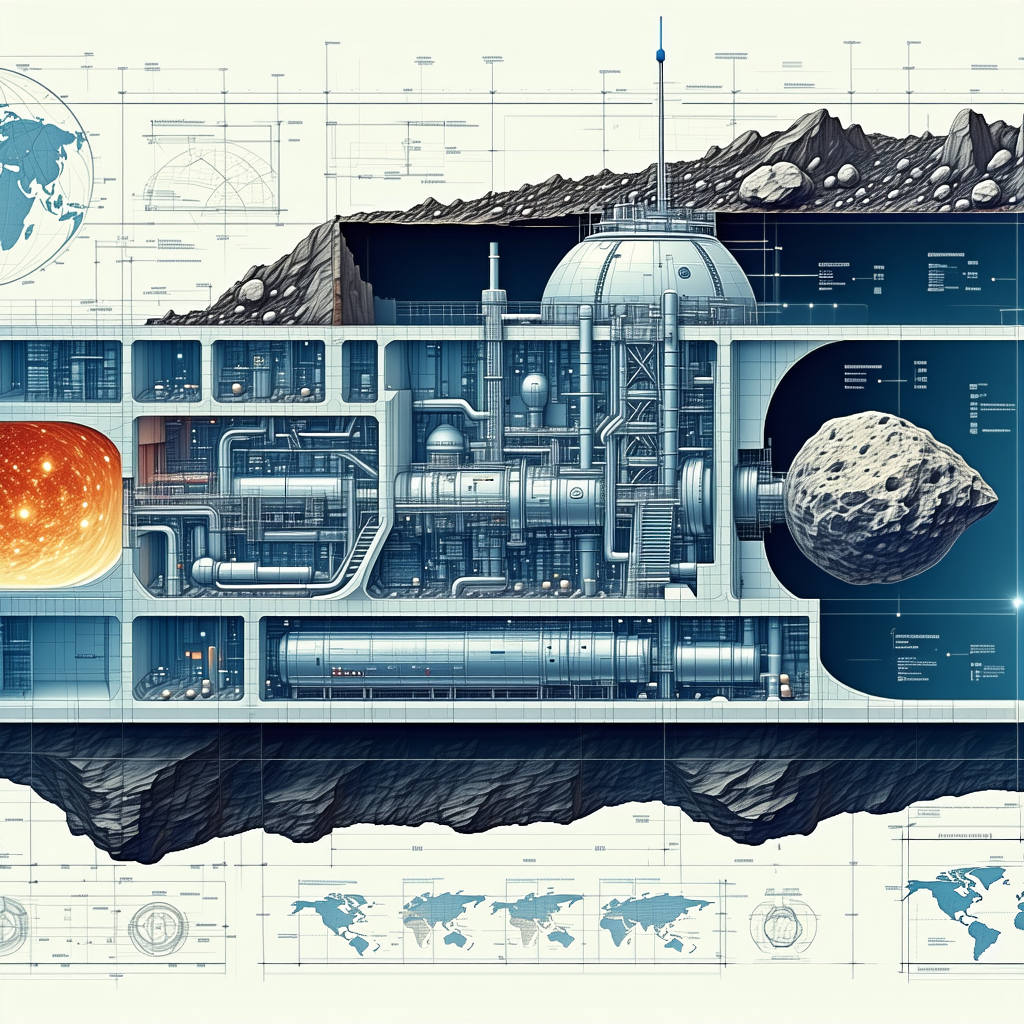 A Large, Futuristic Spacecraft Is Shown In A Detailed Drawing