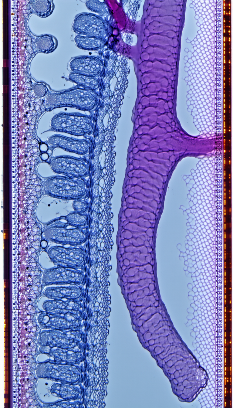 A Close-up View Of A Plant's Stem, Showcasing Its Intricate Structure