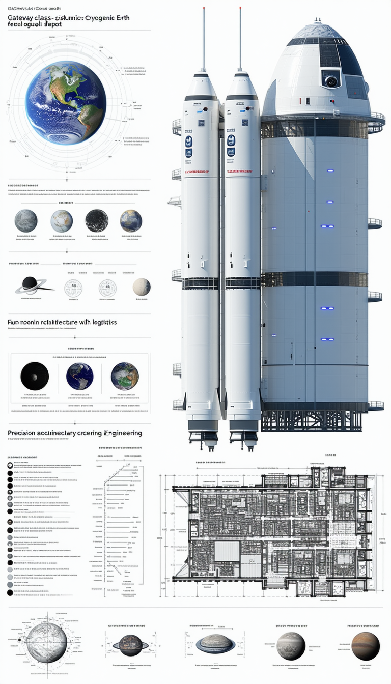 A Large White Rocket Ship Is Shown In A Diagram, With A Detailed View Of Its Components