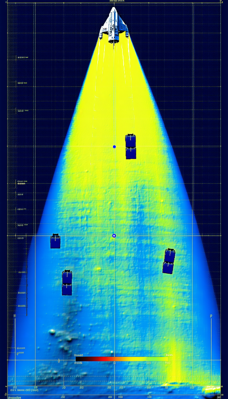 The Image Is A Blue And Yellow Graphic Of A Car On A Road