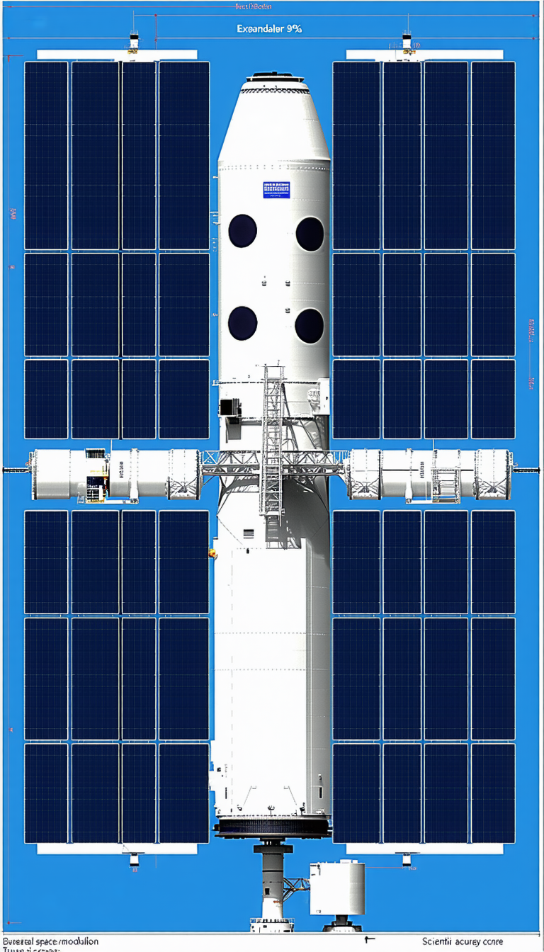 A Large White Space Shuttle With A Solar Panel On Its Side