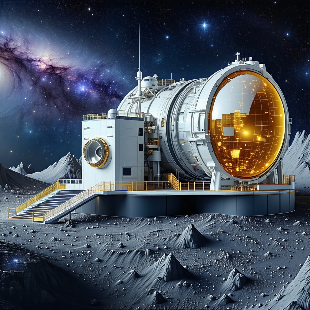 In The Image, There Is A Large White Spacecraft With A Dome-shaped Structure On Top Of It