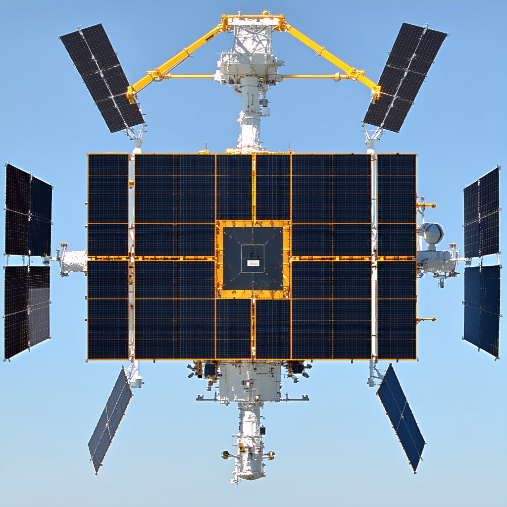 A Large Spacecraft With A Solar Panel On Its Side