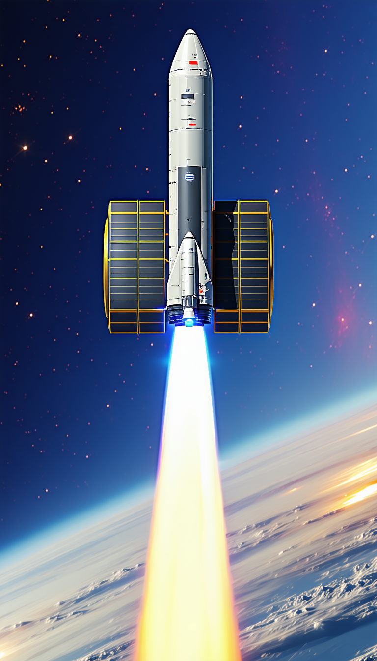 A Space Shuttle Is Shown In The Image, With Its Engine On