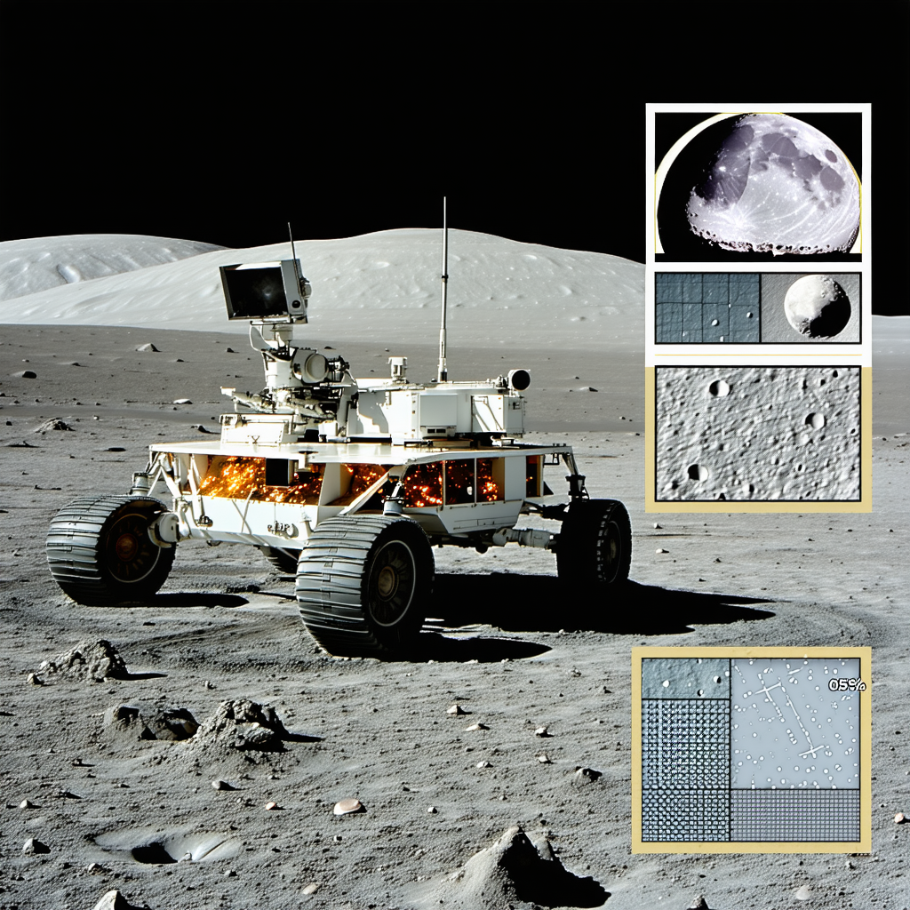 A White Rover Vehicle On The Moon's Surface