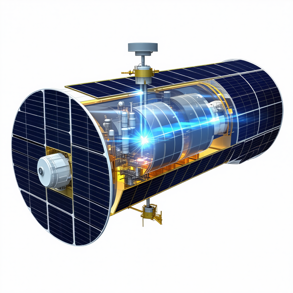 A Solar Powered Spacecraft Is Shown In A White Background