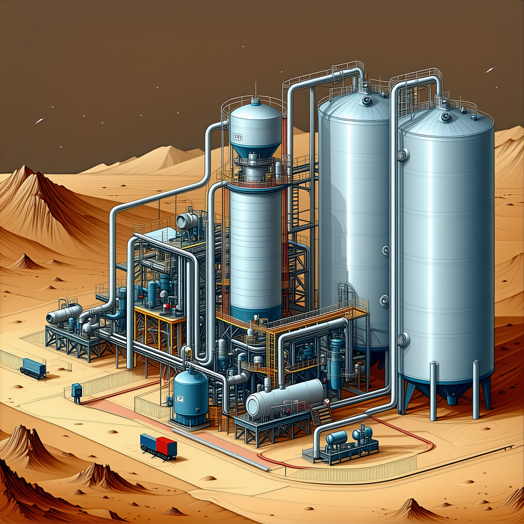 In The Image, There Is A Large Industrial Plant With A Series Of Pipes And Tanks