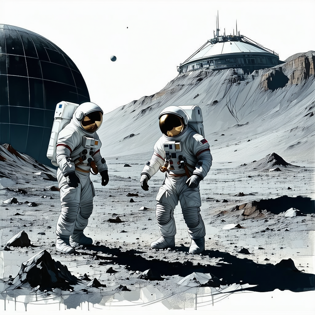 In The Image, There Are Two Astronauts Standing On The Surface Of A Planet