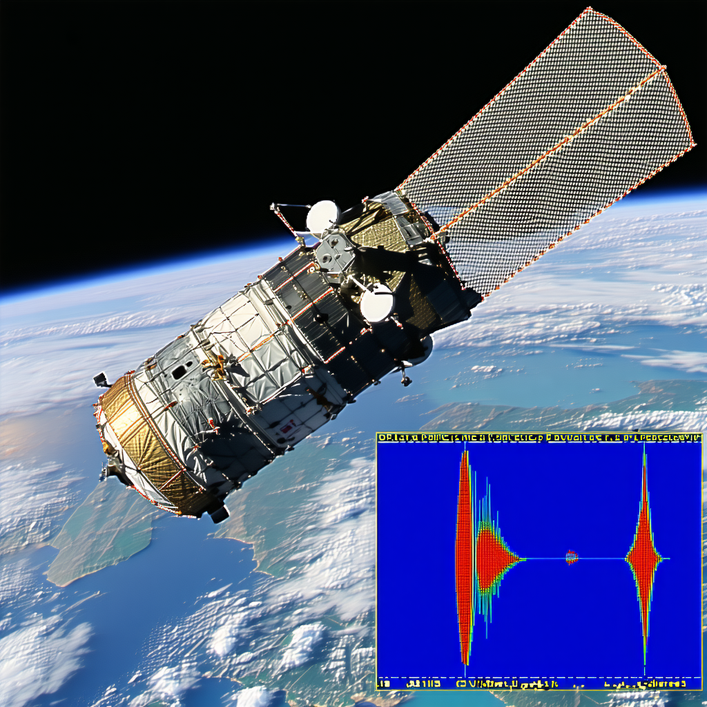 A Spacecraft, Possibly A Satellite, Flying Through The Sky