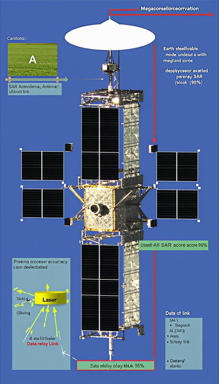 The Image Is A Diagram Of A Spacecraft, Showing Its Various Components And Their Functions