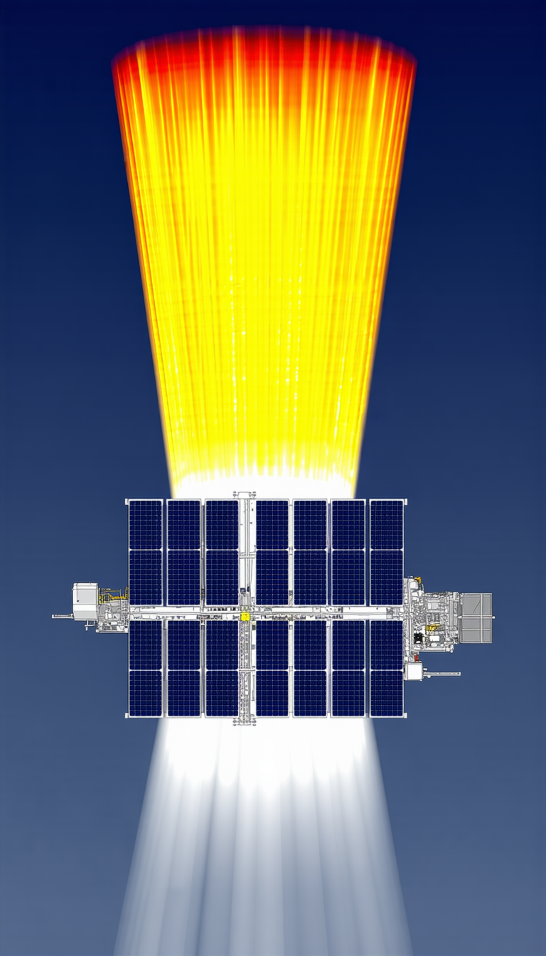A Spacecraft With A Solar Panel On Its Side