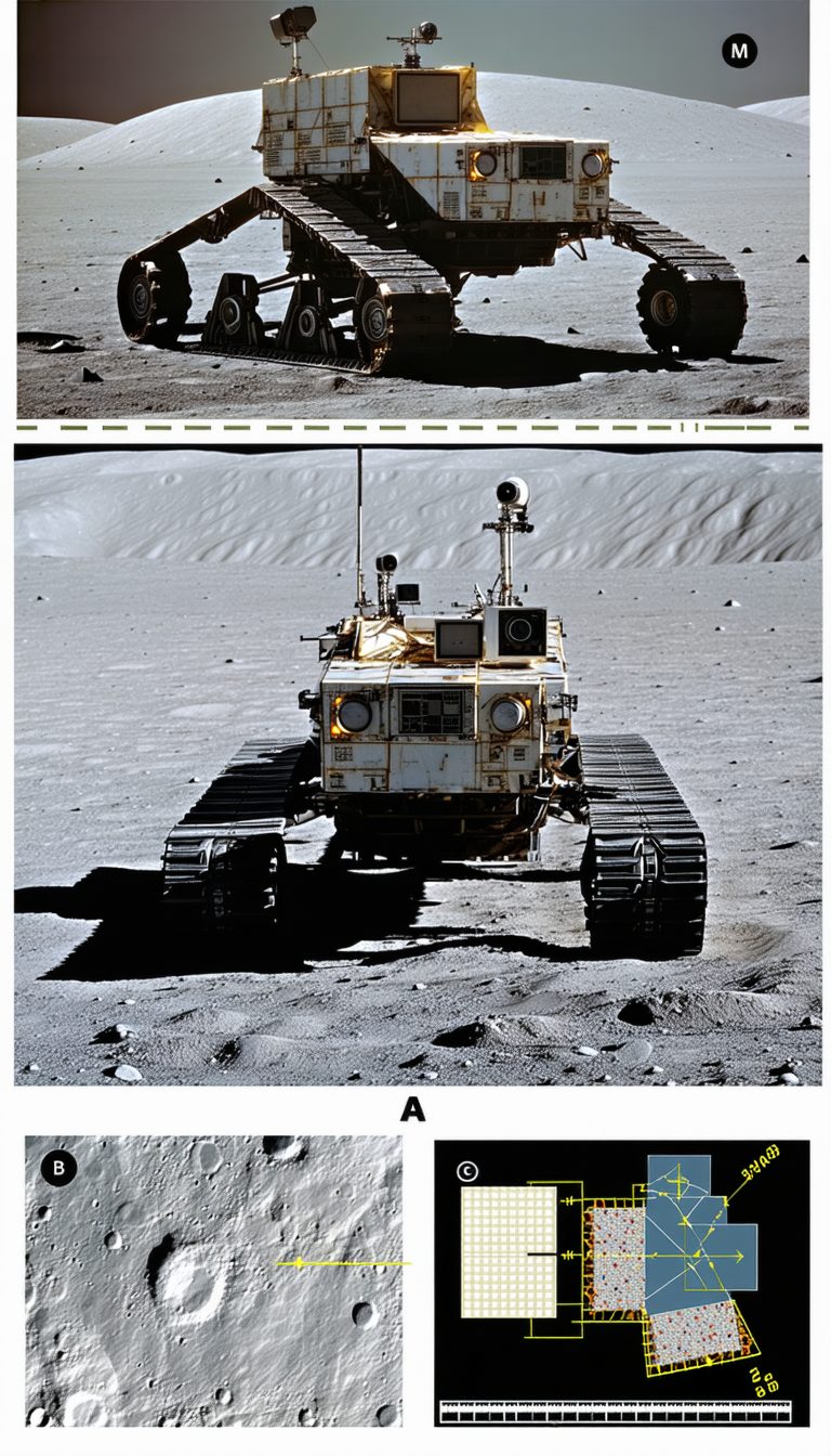 A Large Yellow Vehicle, Possibly A Tank Or A Rover, Driving On A Dirt Road