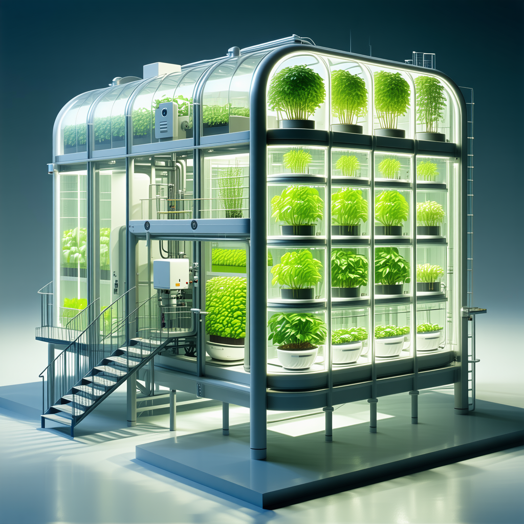 A Large, Modern Greenhouse Filled With Various Plants
