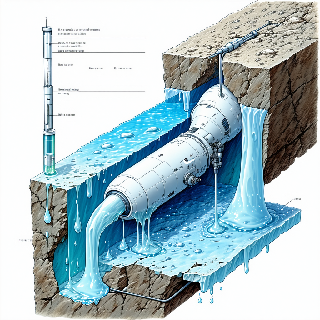 A Blue Pipe Is Shown In A Drawing, With A Blue Liquid Flowing Through It