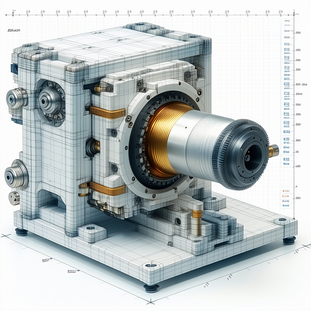 A Large, White, And Gold Machine With A Gold-colored Gear