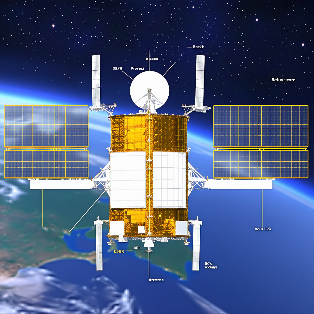 A Spacecraft With A Large Satellite Dish On Its Side