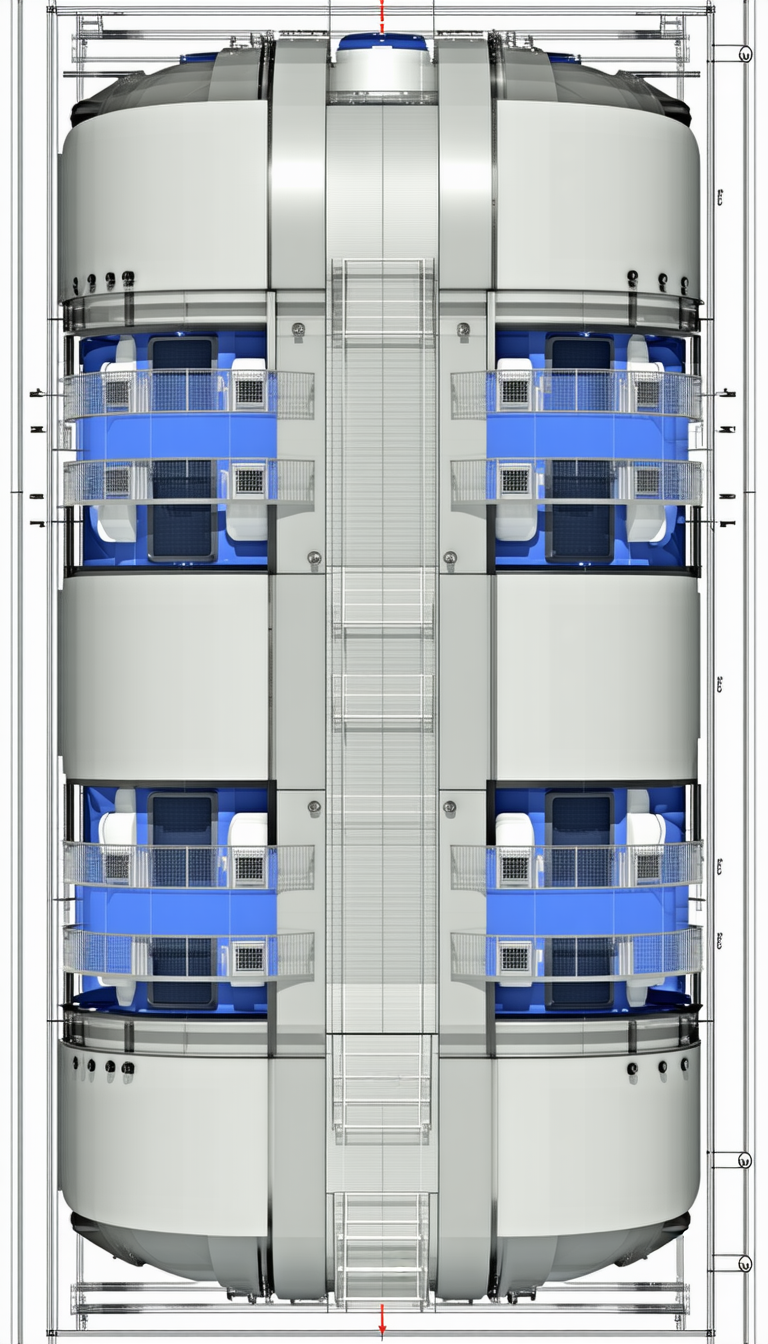 A Blue And White Ship Is Shown In A Drawing