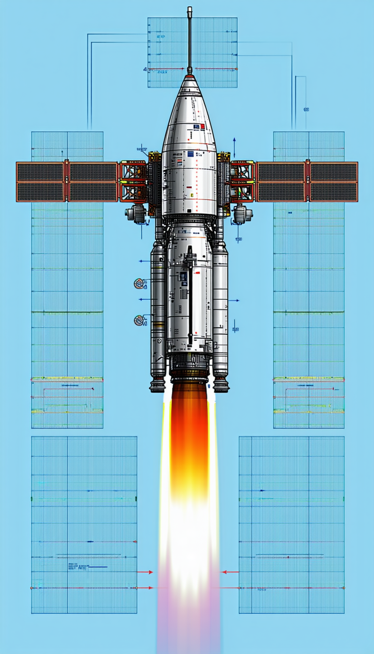 A Space Shuttle Is Shown In A Blue Background, With A Red Trail Of Smoke Coming From Its Rear