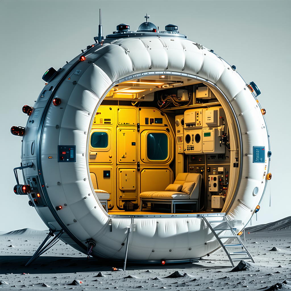 A Large White Dome-shaped Structure, Which Appears To Be A Space Station Or A Spacecraft