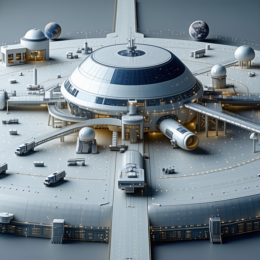A Futuristic Space Station Is Depicted In A 3d Model