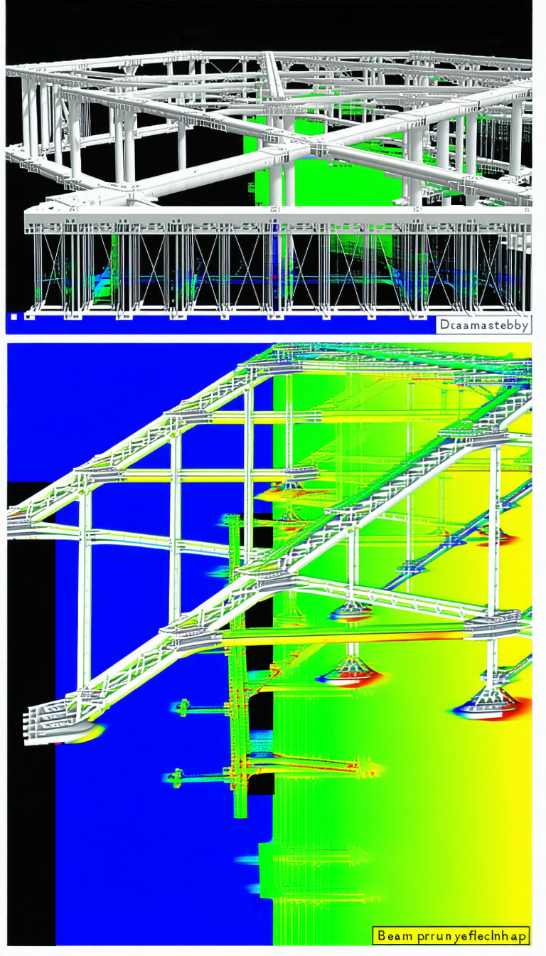 The Image Is A 3d Model Of A Large Building, Possibly A Bridge Or A Skyscraper