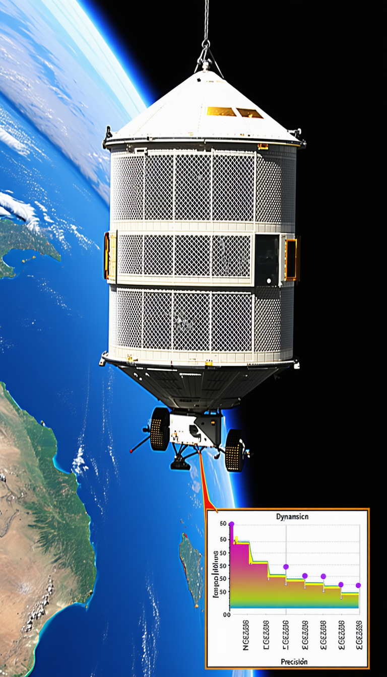 A Large Satellite, Possibly A Space Station, Floating In The Sky Above The Earth