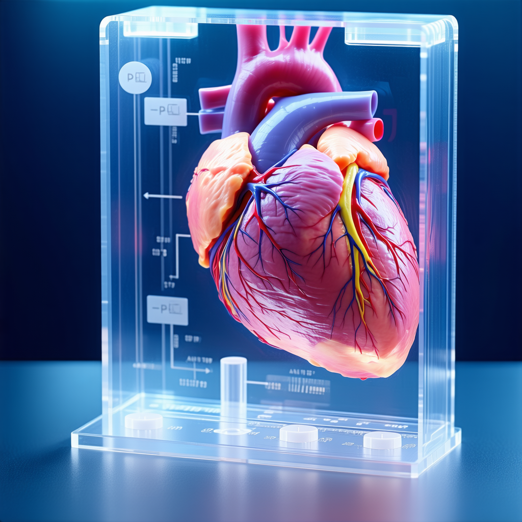 A Heart Is Displayed In A Clear Plastic Case, Showcasing Its Intricate Structure