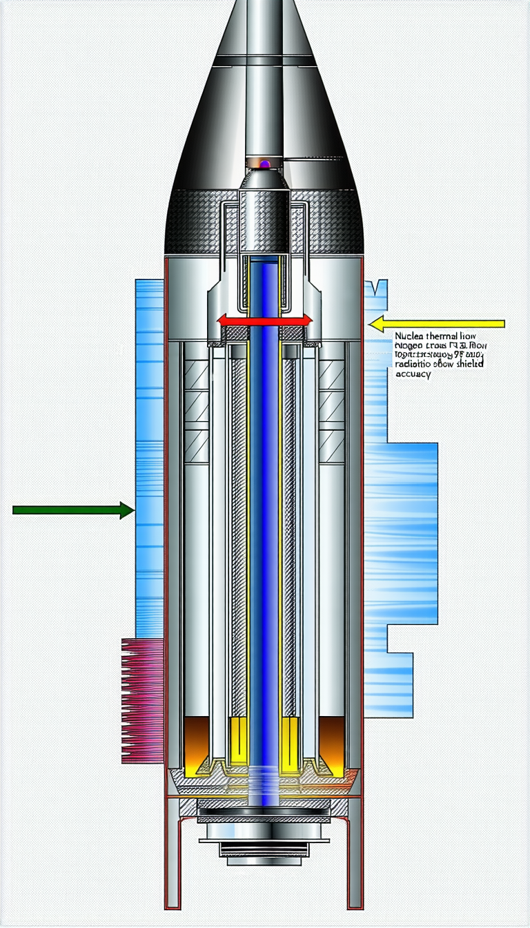 A Diagram Is Shown Of A Rocket Engine, With A Large Blue Tube In The Center