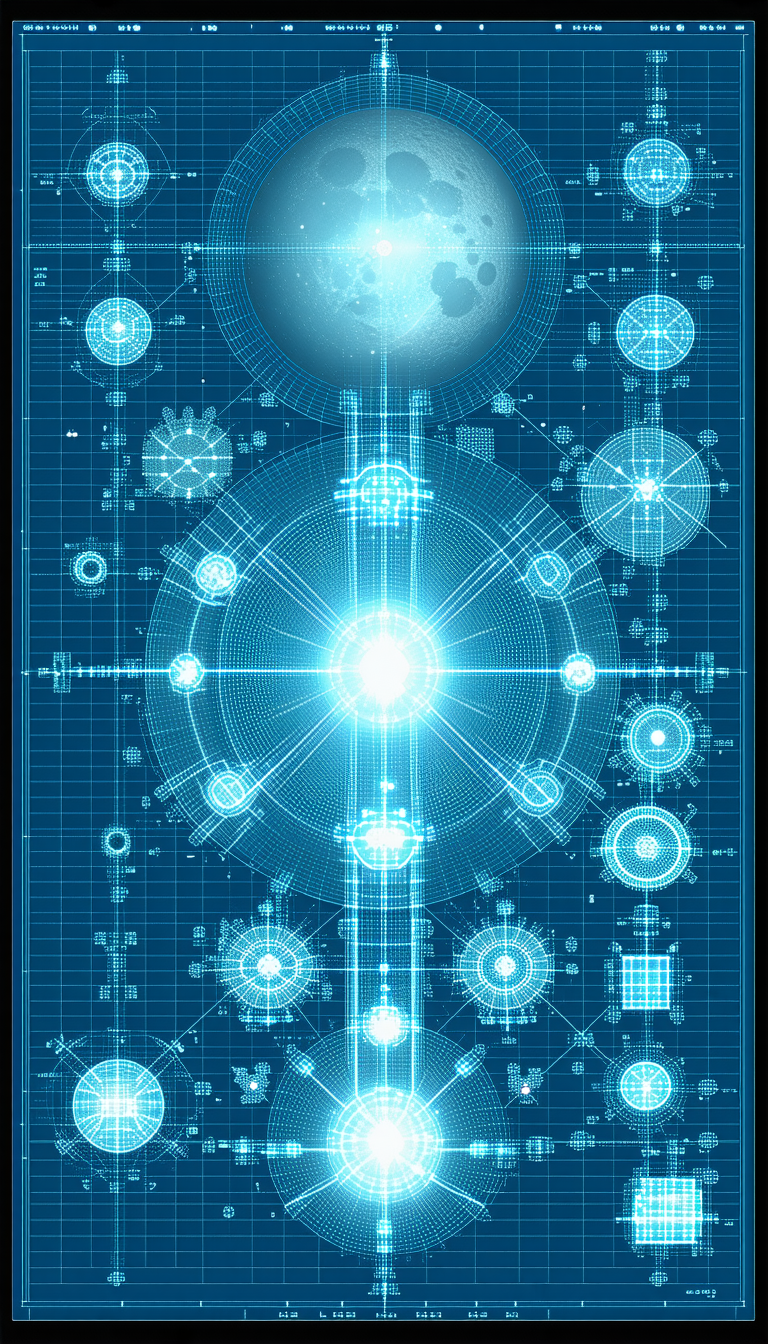 The Image Is A Blue And White Illustration Of A Clock With A Globe In The Center