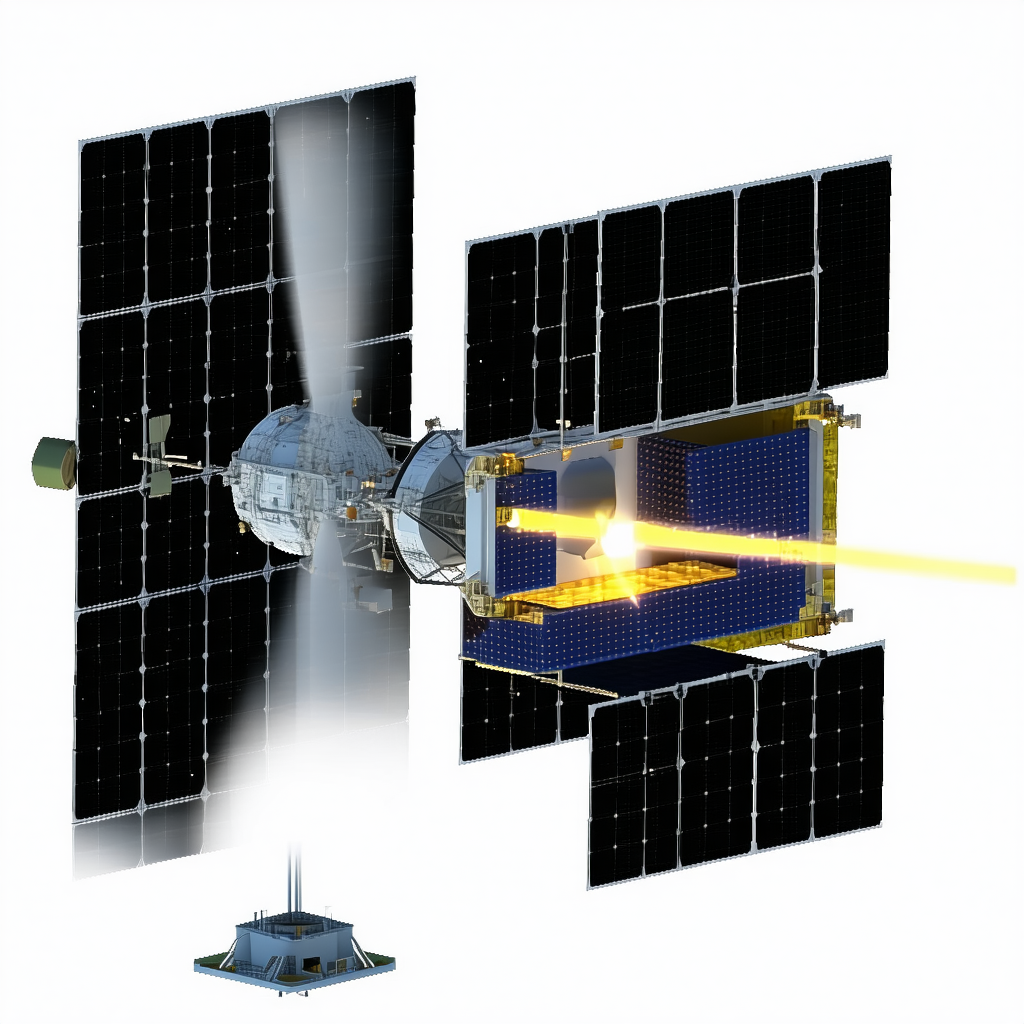 In The Image, There Is A Spacecraft With A Large Solar Panel On Its Side