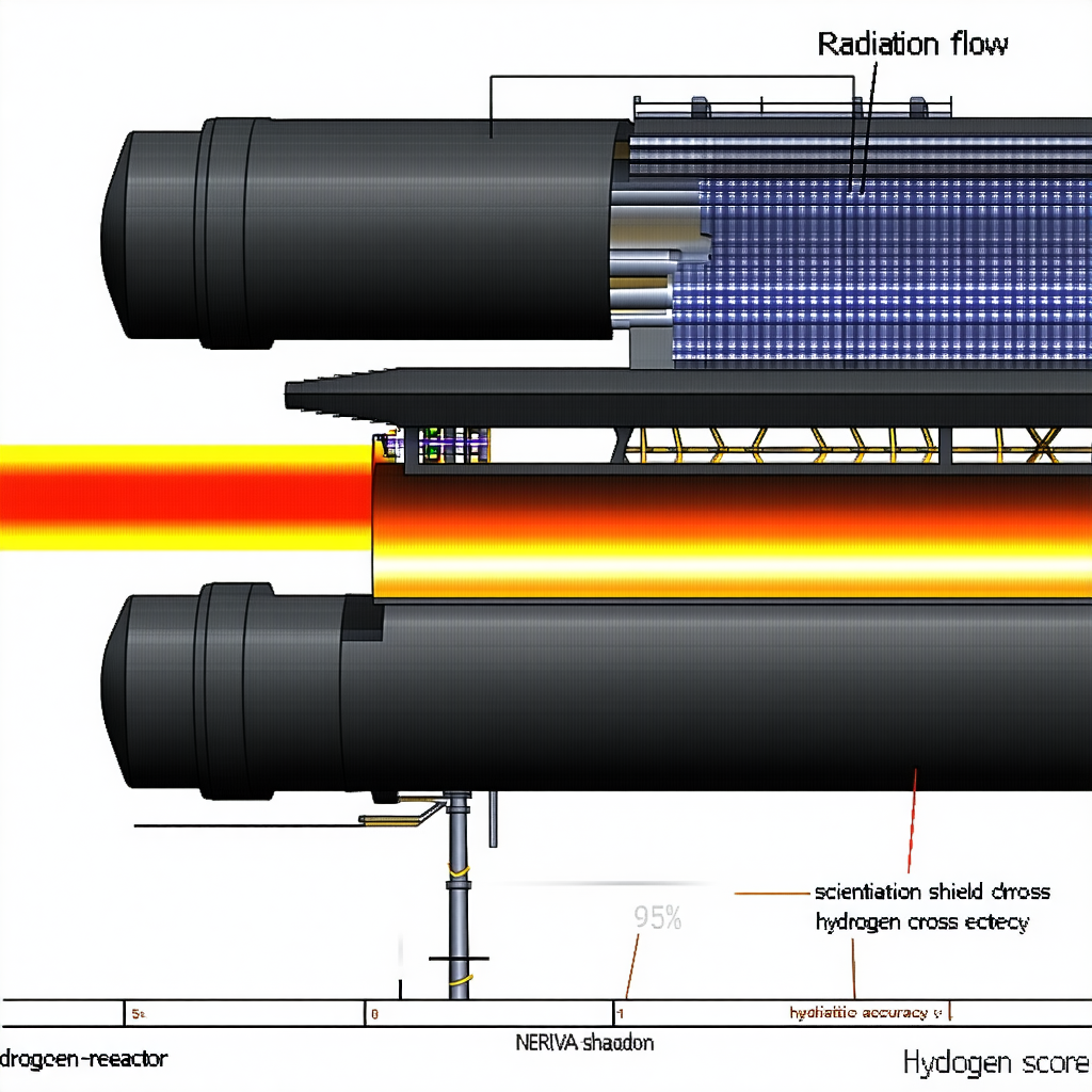 The Image Is A Diagram Of A Large, Cylindrical Structure With A Red Beam Of Light Coming Out Of It