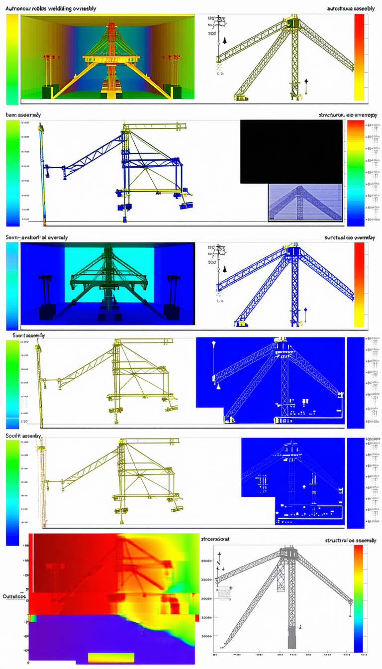 There Are Four Diagrams Of A Crane In The Image