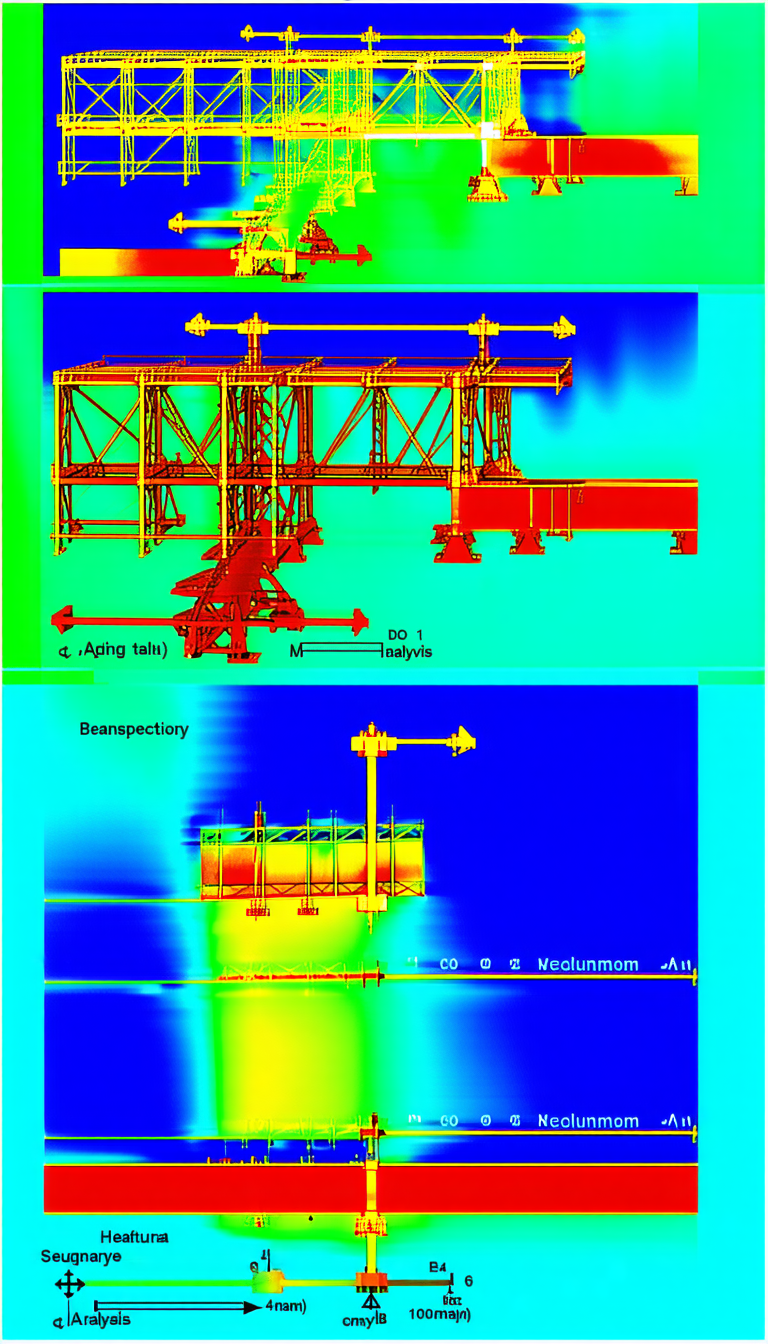 The Image Is A 3d Model Of A Bridge, With A Focus On The Cables And The Structure