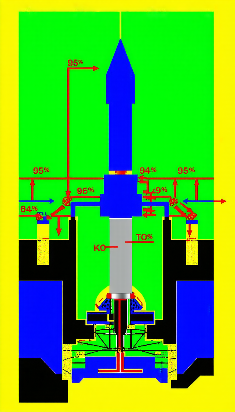 A Blue And Yellow Drawing Shows A Machine With A Blue Pipe And A Yellow Pipe