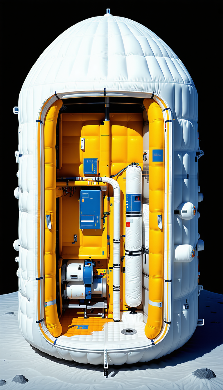 A Large White Structure With A Yellow And White Exterior