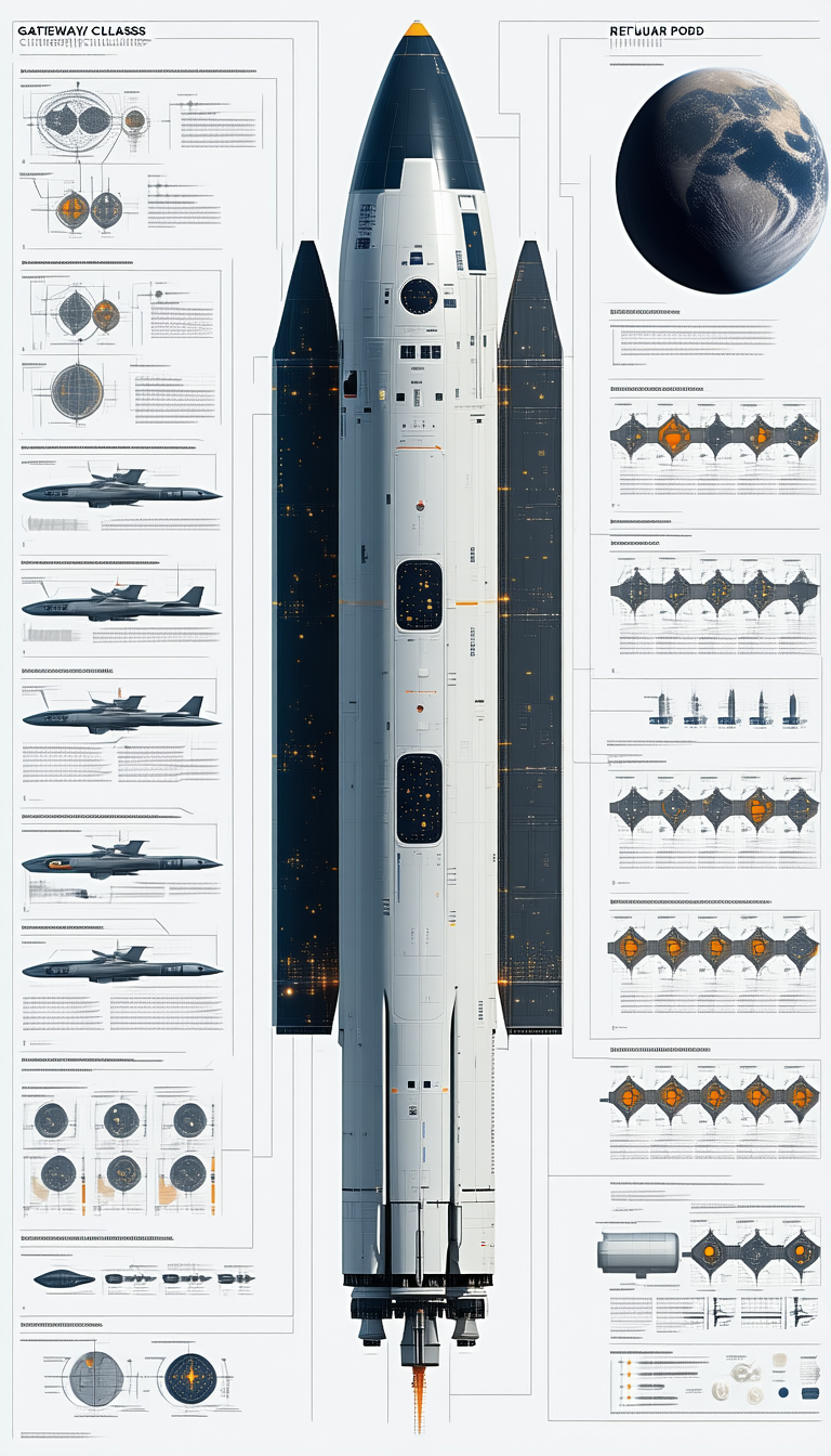 The Image Is A Detailed Diagram Of A Space Shuttle, Showcasing Its Various Components And Features