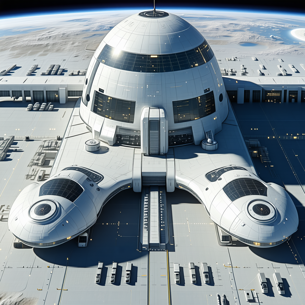 A Large White Building With A Dome On Top Is The Focal Point Of The Image