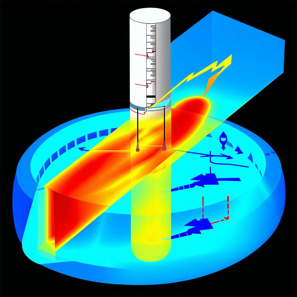 A Large White Cylinder, Which Appears To Be A Thermometer Or A Temperature Gauge