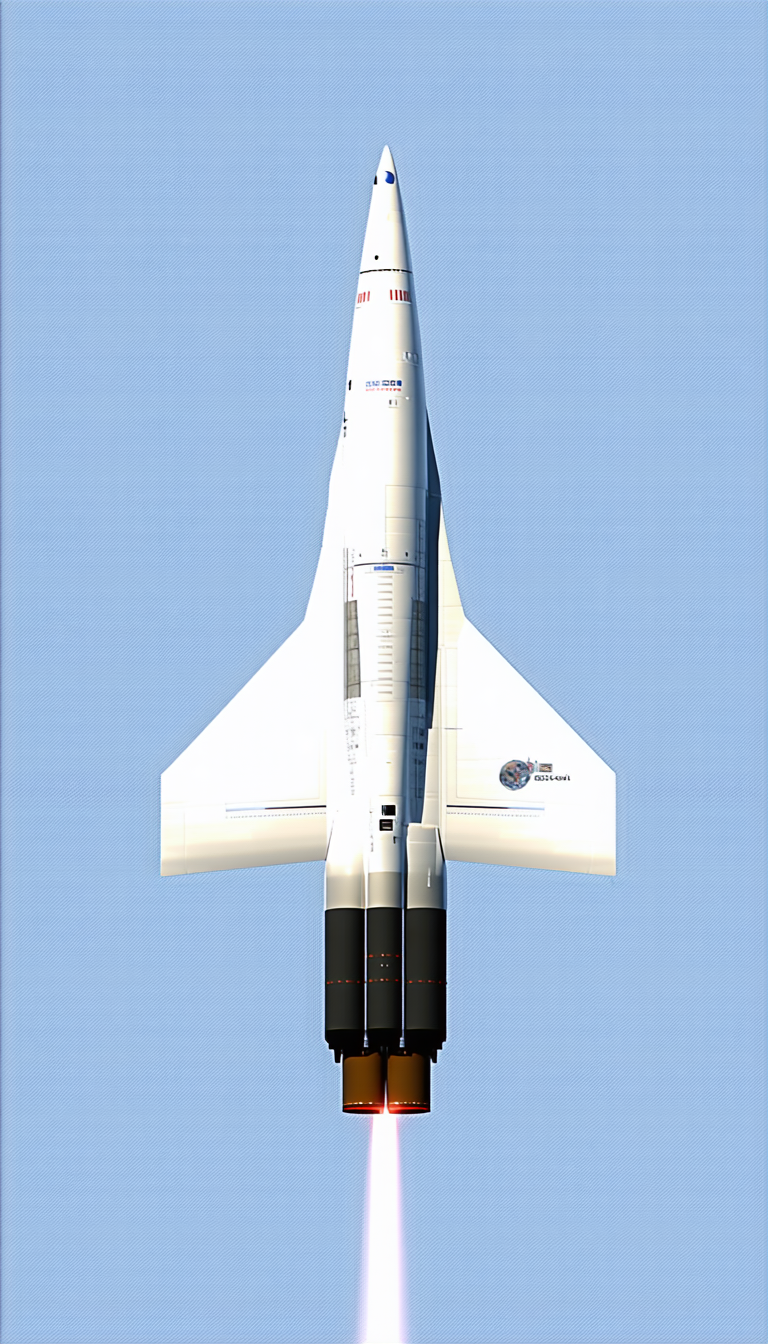 A Large White Space Shuttle, Possibly A Nasa Space Shuttle, Flying Through The Sky